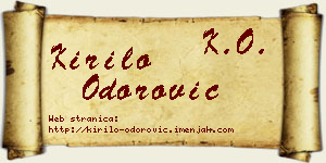 Kirilo Odorović vizit kartica